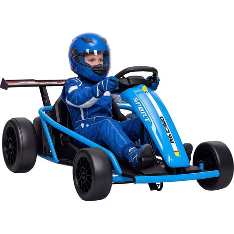 Voiture électrique GoKart - kart électrique pour enfants - AIYAPLAY - 2 x 24 V moteurs - mode dérive à 13 km/h - 119x77x54cm - bleu (1/5)