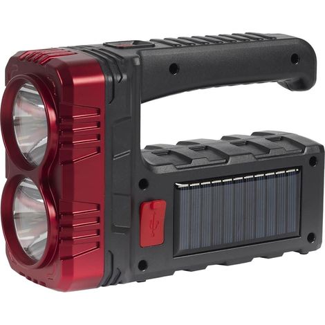 Lampe baladeuse LED compacte 2 en 1 mode projecteur ou lampe torche double éclairage rechargeable USB et solaire