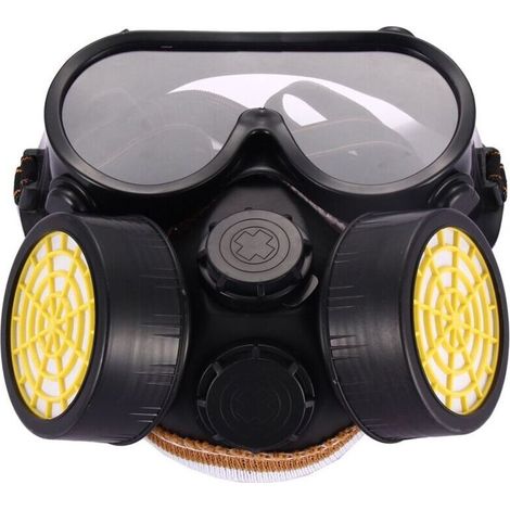 Masque respiratoire anti-poussière à double cartouche, anti-gaz chimique, filtre à peinture avec boîte à charbon actif (1/5)