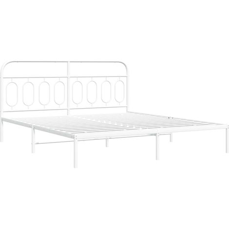 Estructura cama sin colchón con cabecero metal blanco 160x200cm vidaXL