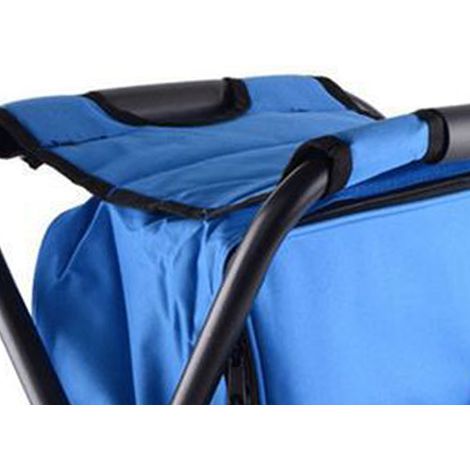 Chaise réfrigérée de type sac à dos, tabouret de camping pliant léger et de grande capacité, adapté aux voyages, à la randonnée sur la plage, aux pique-niques et plus encore (bleu). (1/5)
