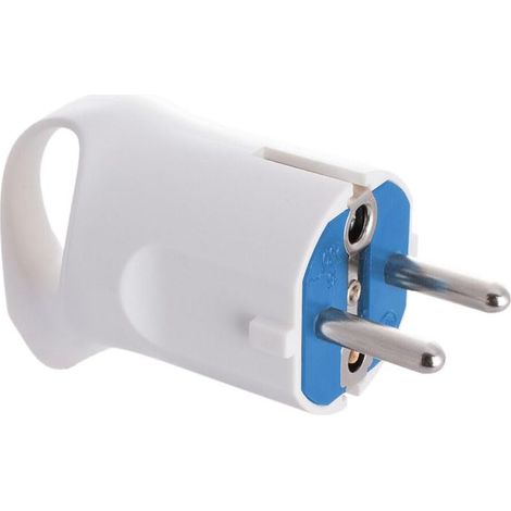 Prise avec poignée blanche, design ergonomique, matériau résistant, idéal pour des connexions électriques sûres et pratiques (1/2)