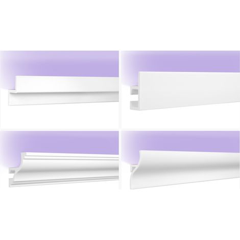 2 Meter LED-Zierleiste - Stuckleiste aus HDPS für indirekte Beleuchtung Lichtprofile: KH903 - 48 x 22 mm, 2 Meter / 1 Leiste