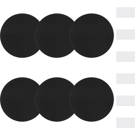 6 pièces de plaques de couverture de plafond, noir rond en plastique autocollant pour trous muraux pour couverture de trous de placoplâtre (12.7CM/5 pouces) (1/5)