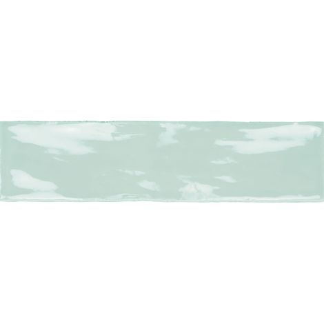 Carrelage effet Zellige Vert Menthe 30x7,5x0,82 cm Brillant Novaril - Mur intérieur (vendu par carton de 0,5 m²) - RO'MA CARRELAGE