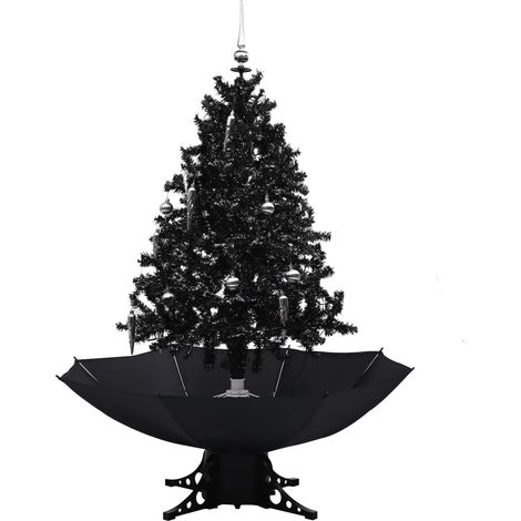 Schneiender Weihnachtsbaum mit Schirmfuß Schwarz 140 cm PVC vidaXL (1/7)