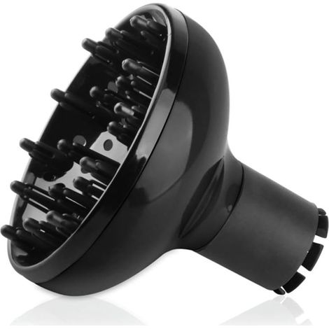 Universal diffuser for professional hair dryers - Universal nozzle for styling curly or wavy hair (black) (1/4)