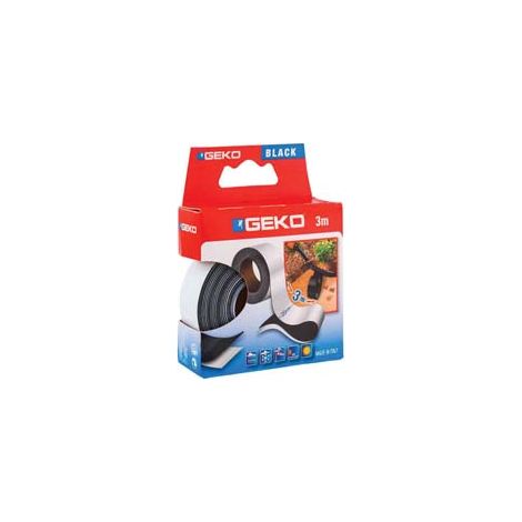 NASTRO AUTOAGGLOMERANTE NERO- - mm.25h. in rotoli da mt.3 - nero - 4 blister GEKO