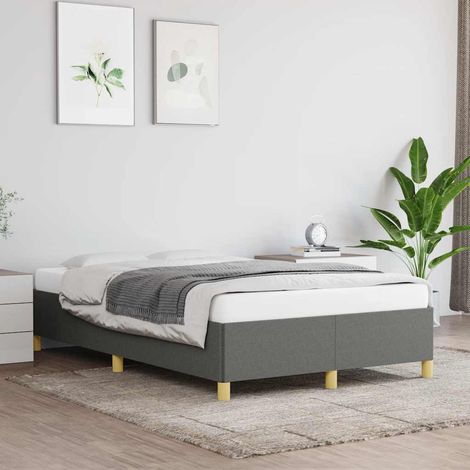 Estructura de cama sin colchón tela gris oscuro 120x190 cm vidaXL (1/5)