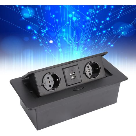 Europäische Doppelsteckdose J29L + verdeckter, versenkbarer Doppel-USB-Anschluss 250 V (1/5)