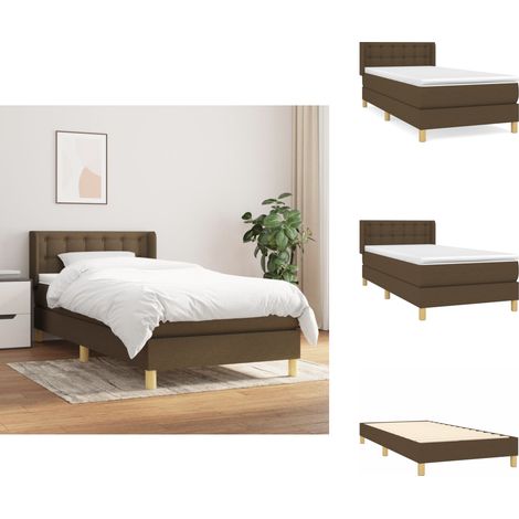 Boxspringbett mit Matratze Dunkelbraun 100x200 cm Stoff - Boxspringbett - Doppelbett - Lattenrost - Massivholzbette - Bettsofa (1/5)