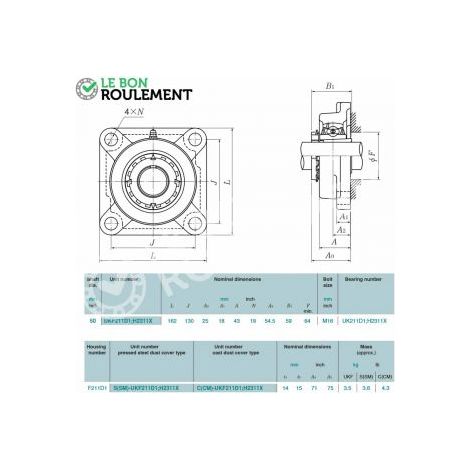 Palier fonte UKF211-D1-NTN