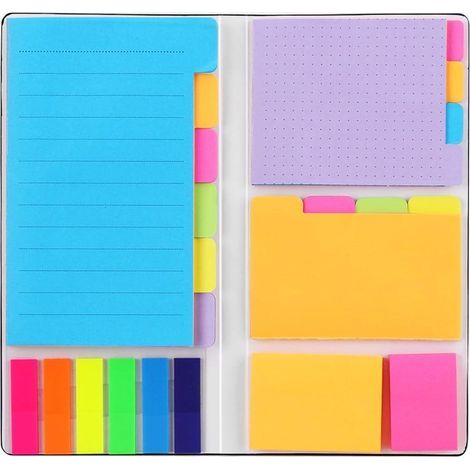 402 Lesezeichen, 6 Größen, 7 Farben, Textmarkerstreifen mit beschreibbaren Etiketten (1/5)