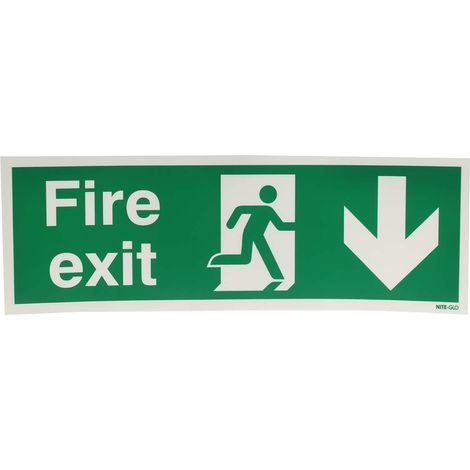 Panneau issue de secours RS PRO "Fire Exit", Vinyle Etiquette ( Prix pour 1 )