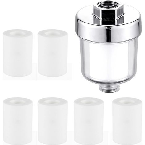 Shower Filter Shower Water Filter White Shower Filter for Faucets or Shower(7pcs Set)