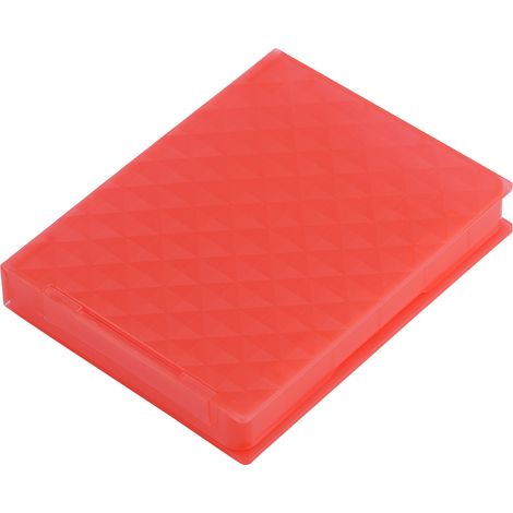Boîtier de protection anti-choc 2,5" pour disque dur HDD SSD, étanche à la poussière et antidérapant, couleur rouge (1/5)