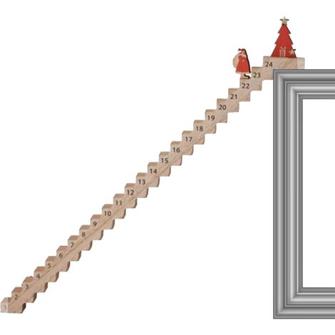 Adventskalender mit kletterndem Weihnachtsmann, Countdown bis zum Weihnachtskalender - Countdown-Kalender mit Weihnachtsmann-Motiv - Countdown bis zum Holz-Paneel (1/5)