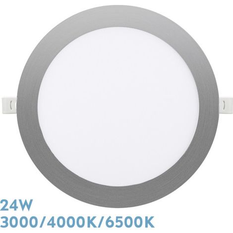 Downlight Empotrar 24W 3000-4000-6500K Níquel 2160lm Redondo Corte 20cm SILEX