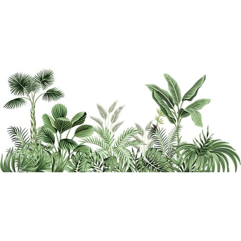 BEBUSINGOTO Un conjunto de pegatinas de pared de plantas verdes, pegatinas de pared, decoración de pared (1/5)