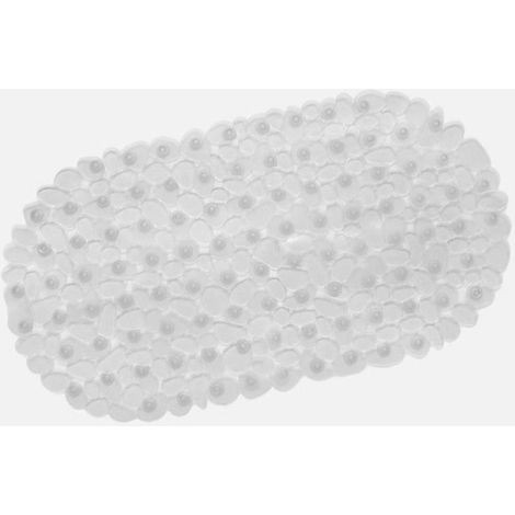 Tapis de douche antidérapant à ventouses, anti-moisissure, design moderne, lavable en machine, ovale, 66 x 36 cm (Tran) (1/5)