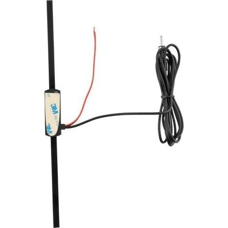 Antenne Amplifiée FM intérieure autoadhésive pour Auto autoradio Voiture Camion Camper Noir (1/5)