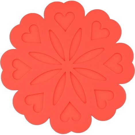 Lot de 2 dessous-de-plat en silicone pour plats chauds, protège-tables flexibles pour casseroles et poêles - Rouge (1/5)