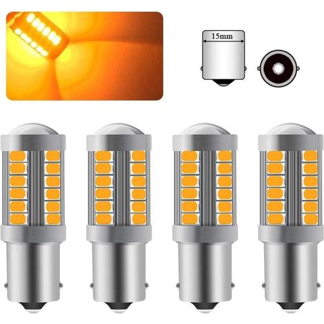 [NEVER USED] 1156BA15S P21W LED Bulb, Amber Yellow, Super Bright Bulb, 6000K, 5630, 33 SMD, Car Front and Rear Turn Signal Lights, 12-30V (1/4)