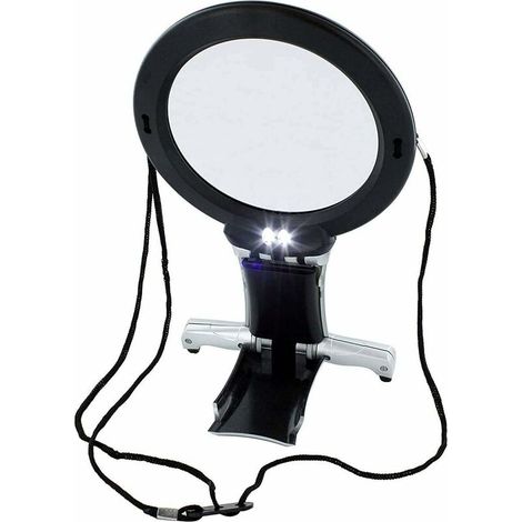 Loupe de bureau, grossissement 6x, avec lumière LED, adaptée aux travaux d'aiguille, à la fabrication de bijoux, etc. (1/5)