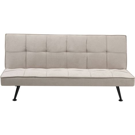 Sofa Bed 3 Seater HASLE Fabric Beige