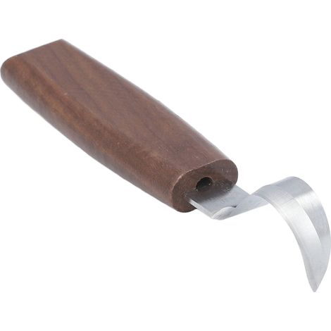 Wood Carving Tool with Flat Handle Bend Blade Hook Cut Whittling Digging Tool for Spoon Making Fine Engraving (1/5)