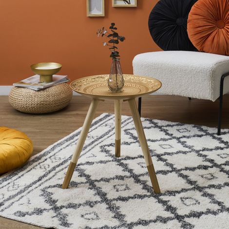 Table D'Appoint - HOME DECO FACTORY - Mirage - Chic - Élégante - Or (1/4)