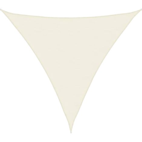 Vela Parasole Telo Ombra Parasole a Vela Oxford Triangolare 3x3x3 m Crema (1/4)