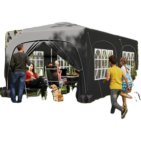 Tente Gazebo, Dimensions 6,0 m x 3,0 m, Tissu UPF50, Hauteur Réglable, 6 Murs Latéraux, 4 Fenêtres (1/5)