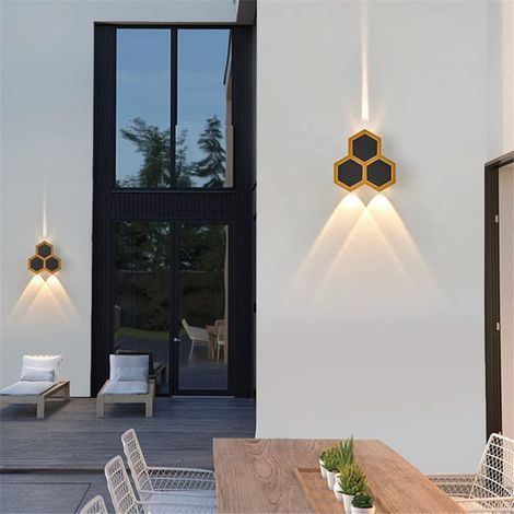Applique murale extérieure étanche, lampe LED extérieure pour balcon, escalier, allée, cour, jardin, porte, éclairage mural extérieur ultra lumineux (watts, 3) [Classe énergétique A++] (1/5)
