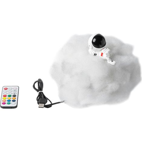 Créatif LED coloré nuage astronaute lumière avec effet arc-en-ciel comme cadeau créatif pour enfants veilleuse 1pc (1/3)