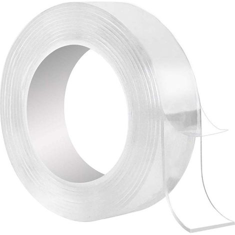 Ruban adhésif double face nano, amovible, lavable et réutilisable, sans traces (1/4)