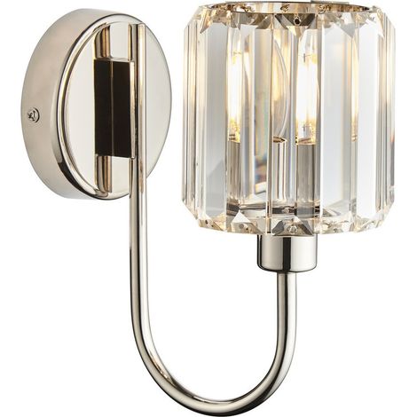 Endon Berenice Lampada da parete con paralume in vetro Nichel brillante (1/5)