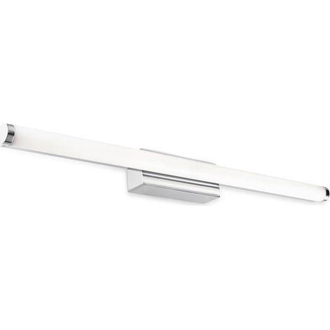 LedsC4 Toilet Slim - Luminaire Salle de Bain LED 25W et 1777lm avec Blanc Chaud 3000K. Diamètre 7.8cm. Structure en Aluminium. Usage Intérieur IP44. Coloris Chromé (1/2)