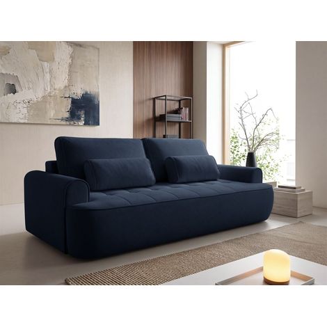 Sofa 3-Sitzer mit Schlaffunktion HUNTER in Stoff Soft Dunkelblau (1/5)