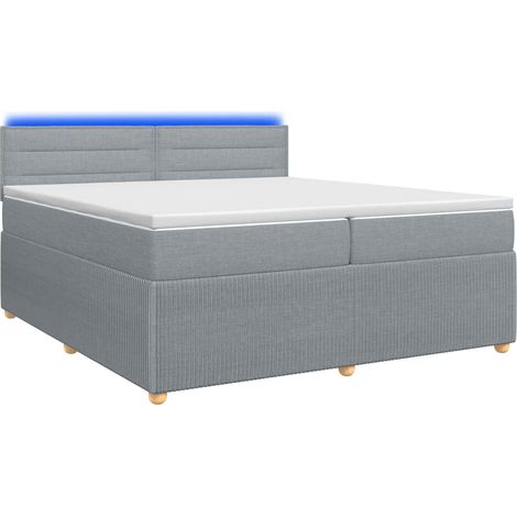 Maison Exclusive - Letto box spring con materasso Grigio Chiaro 200 x 200 cm (1/5)