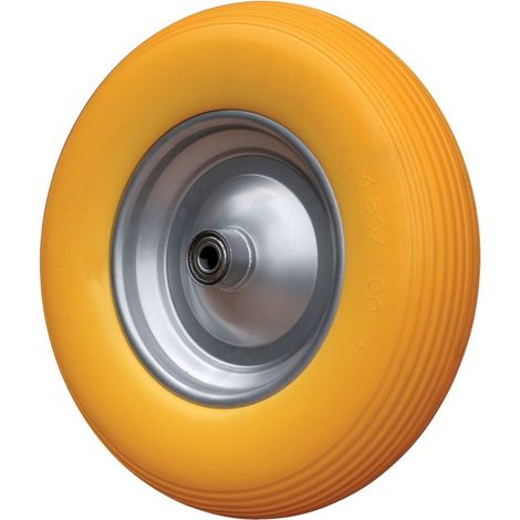 Rad vollgeschäumt 400/100 Kugellager u. Achse 17mm (1/2)