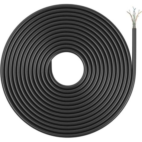 Bobina decavo rj45 outdoor utp awg23 aisens a135-0751 cat.6/ 305m/ impermeabile/ nero