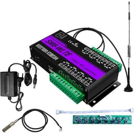 Interrupteur marche/arrêt à relais 8 canaux SMS GSM 4G LTE pour commande de moteur d'ouverture de portail SM8-WLTE avec application et télécommande (prise UE) (1/5)