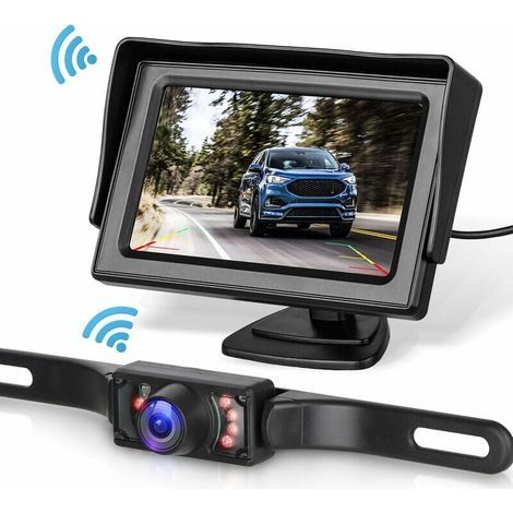 Kit de caméra de recul pour voitures/camions/fourgonnettes/véhicules utilitaires Système de recul avec écran 4.3". (1/5)