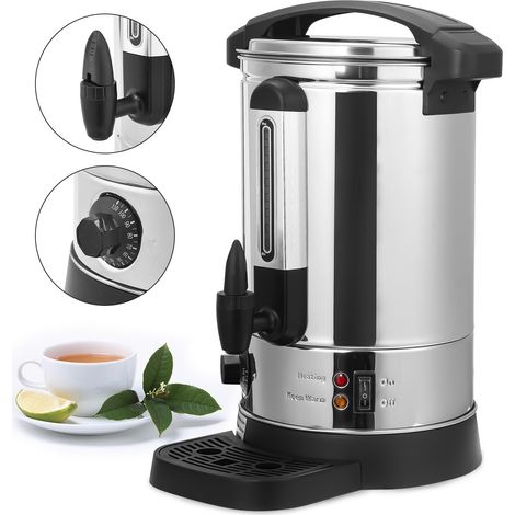 TolleTour Distributeur de boissons chaudes 8 L en inox 304, 1500 W, 30–110 °C, robinet et bac amovible (1/5)
