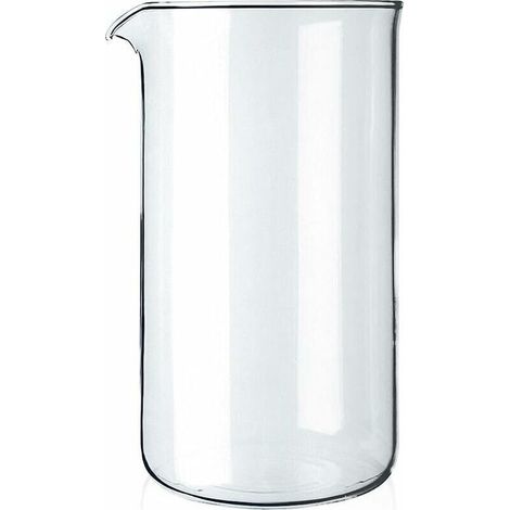 Ikodm – Verre à piston 8 tasses – Verre borosilicate transparent – Résistant jusqu'à 250°C – Diamètre 10 cm – Volume 1 litre (1/5)