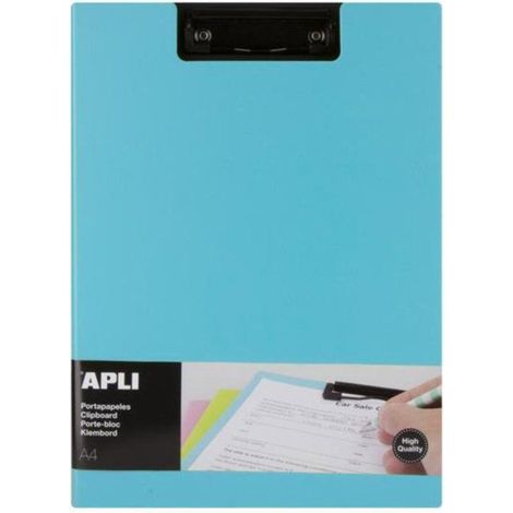 Porte-bloc avec rabat premium bleu A4