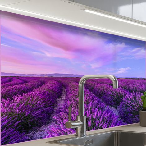 REVETEMENT MURAL DE CUISINE, CRÉDENCE DE CUISINE Lavande - Pourpre - Fleurs - Nature 80x60 cm (1/5)