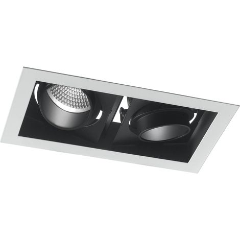 "Incasso LED APOLLO antiriflesso nero con luce orientabile 2x45W luce naturale"