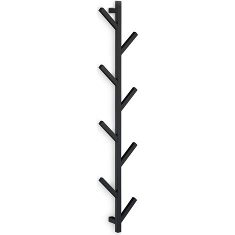 Appendiabiti da parete design pulito stile contemporaneo 8 ganci 60 x 25 x 10 cm in acciaio nero 130008551